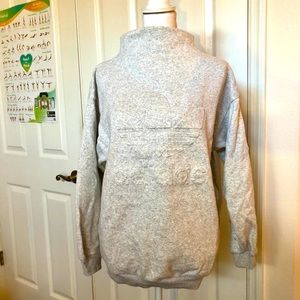 Adidas Originals NYC Gray High Neck Trefoil Sweatshirt SZ S